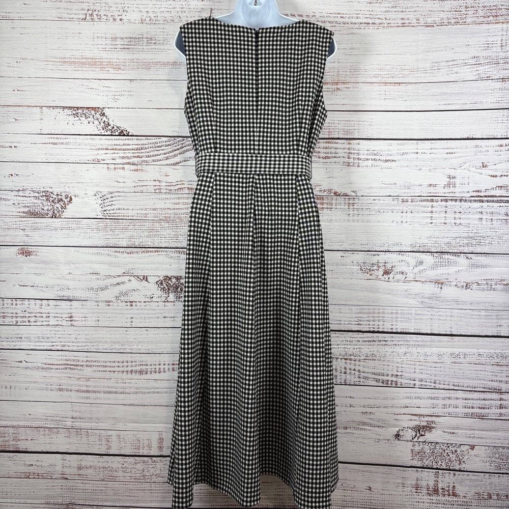 Calvin Klein Black Gingham Check Sleeveless Fit & Flare Dress - Picture 5 of 15